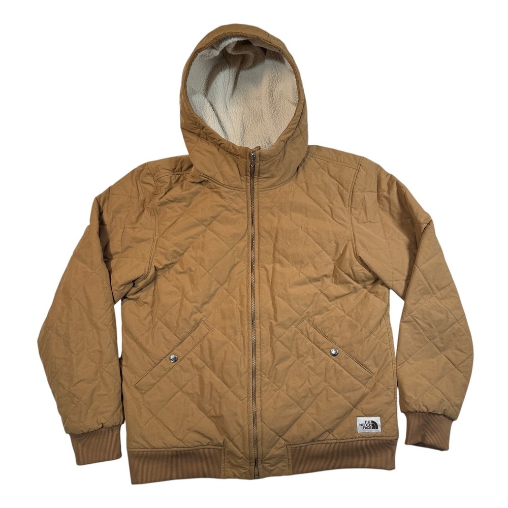 The North Face Cuchillo Full Zip Hoodie Sherpa Lined Jacket Mens Medium Brown